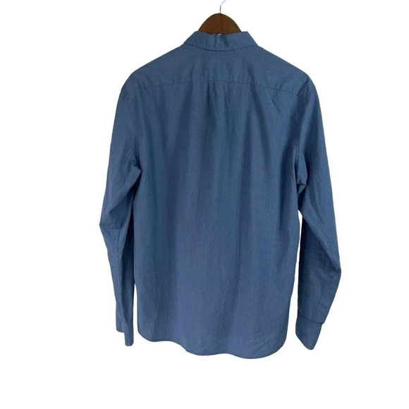 J Crew Men's Large Short Secret Wash Shirting Long Sleeve Button Down Shirt Blue - Picture 2 of 4